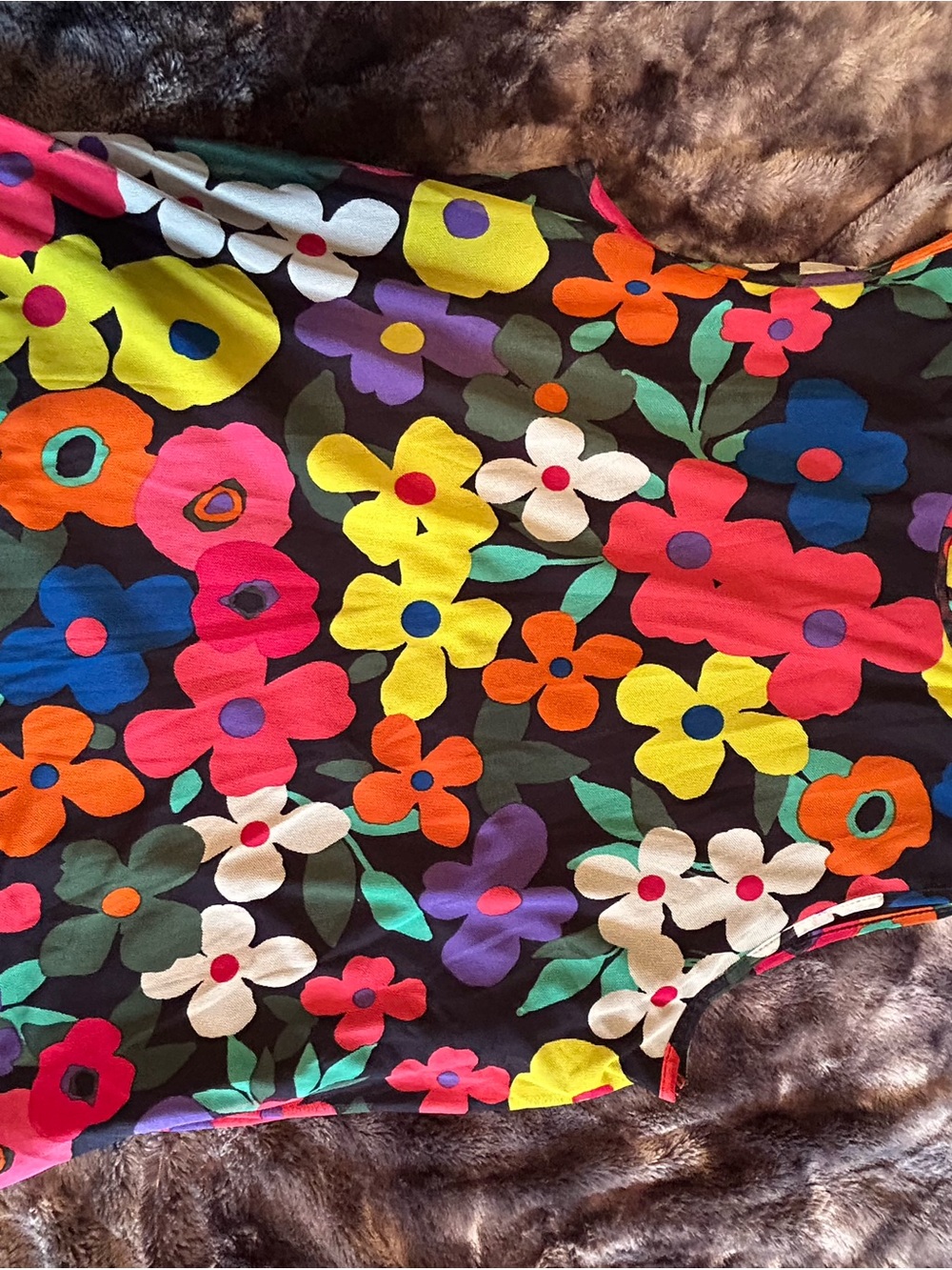 Joie Black Tank with Bold Multicolor Floral Print